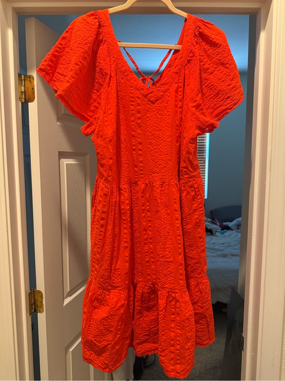 Sonoma Vibrant Orange V-Neck Dress